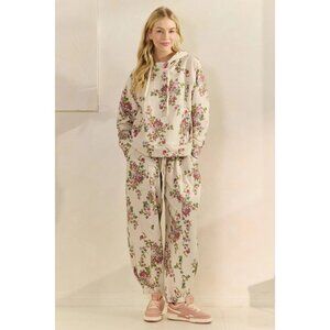 FLORAL PRINT HOODIE AND PANT SET
